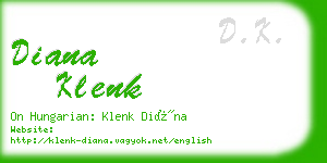 diana klenk business card